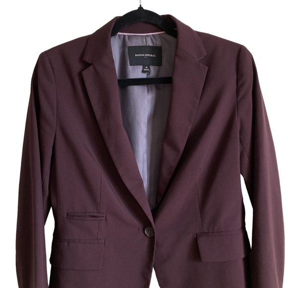 Banana Republic Blazer Burgundy Office Siren Business Casual Size 4 Small - Picture 6 of 15